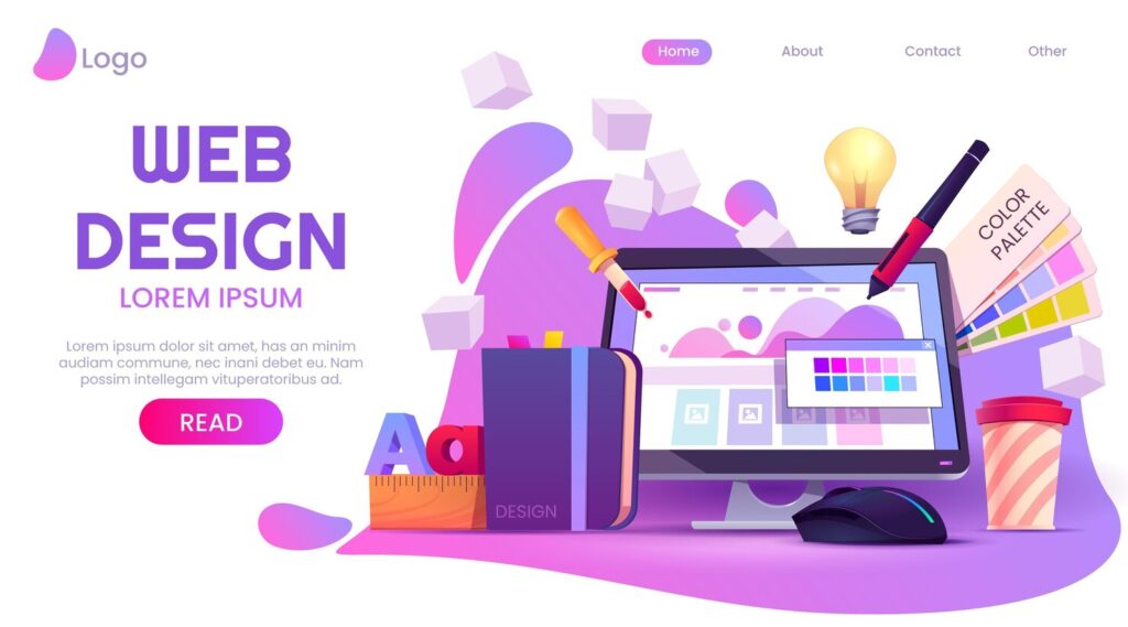 cartoon web design landing page 52683 70880