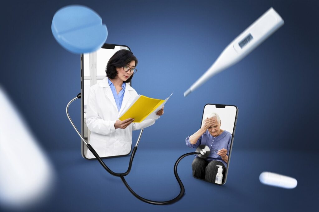 creative collage telehealth consultation 23 2149488756