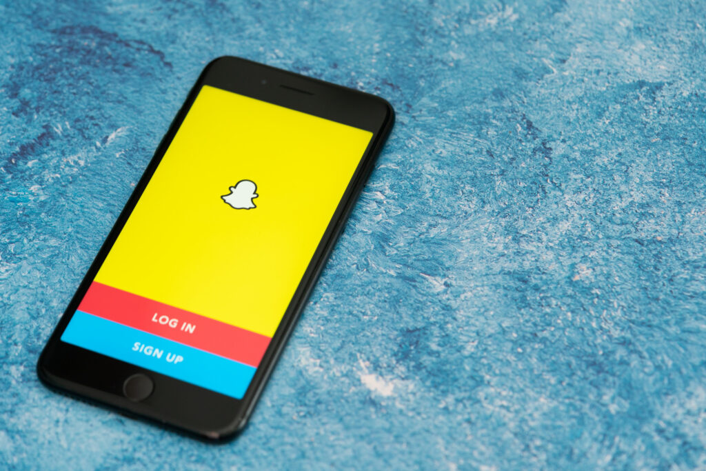 bogota colombia september 2019 snapchat logo phone with logo bottom snapchat app